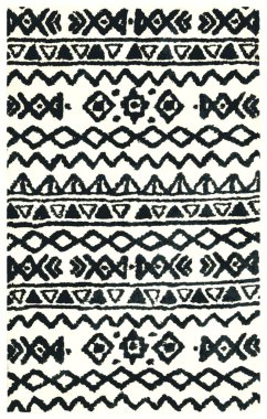 Halı banyosu ve Rug Boho tarzı, dokunmuş doku ve efektli etnik tasarım deseni.