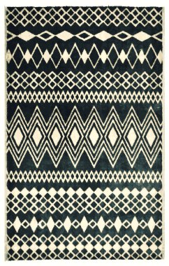 Halı banyosu ve Rug Boho tarzı, dokunmuş doku ve efektli etnik tasarım deseni.