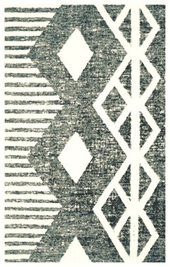 Halı banyosu ve Rug Boho tarzı, dokunmuş doku ve efektli etnik tasarım deseni.