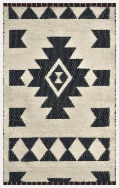 Halı banyosu ve Rug Boho tarzı, dokunmuş doku ve efektli etnik tasarım deseni.