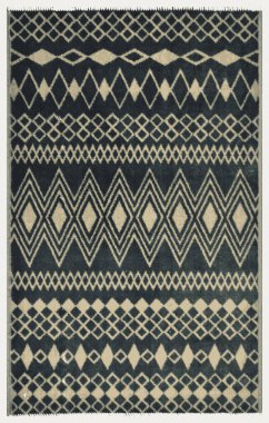 Halı banyosu ve Rug Boho tarzı, dokunmuş doku ve efektli etnik tasarım deseni.