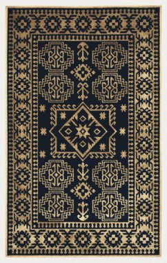 Halı banyosu ve Rug Boho tarzı, dokunmuş doku ve efektli etnik tasarım deseni.