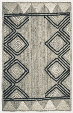 Halı banyosu ve Rug Boho tarzı, dokunmuş doku ve efektli etnik tasarım deseni.