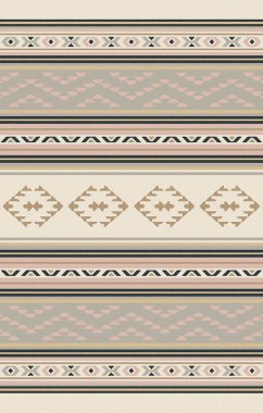 Halı banyosu ve Rug Boho tarzı, dokunmuş doku ve efektli etnik tasarım deseni.