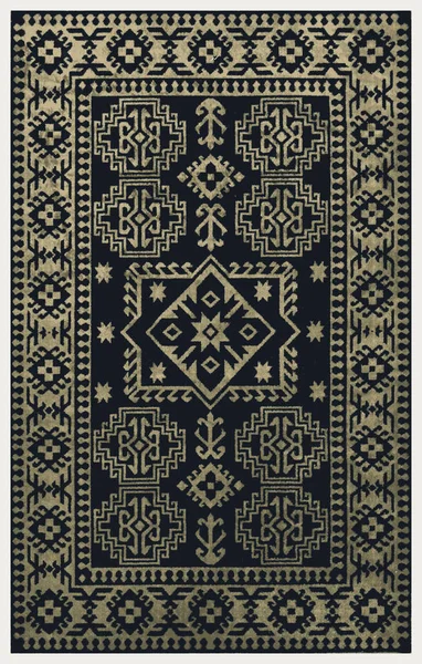 Carpet Bathmat Rug Boho Style Ethnic Design Pattern Distressed Woven — Stock Photo, Image