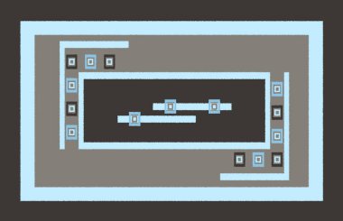 Halı banyosu ve Rug Boho tarzı, dokunmuş doku ve efektli etnik tasarım deseni.