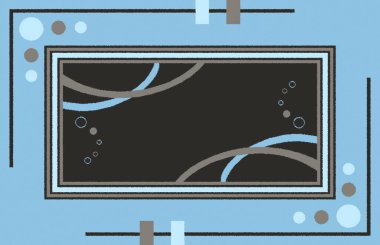 Halı banyosu ve Rug Boho tarzı, dokunmuş doku ve efektli etnik tasarım deseni.