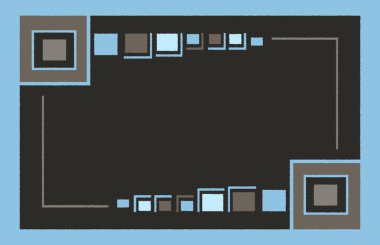 Halı banyosu ve Rug Boho tarzı, dokunmuş doku ve efektli etnik tasarım deseni.
