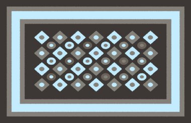 Halı banyosu ve Rug Boho tarzı, dokunmuş doku ve efektli etnik tasarım deseni.