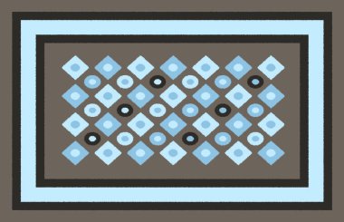 Halı banyosu ve Rug Boho tarzı, dokunmuş doku ve efektli etnik tasarım deseni.