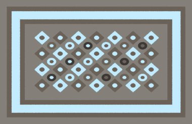 Halı banyosu ve Rug Boho tarzı, dokunmuş doku ve efektli etnik tasarım deseni.