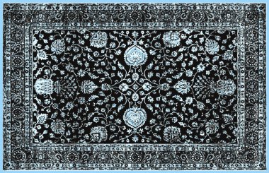 Halı banyosu ve Rug Boho tarzı, dokunmuş doku ve efektli etnik tasarım deseni.