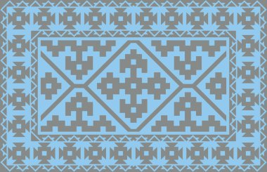 Halı banyosu ve Rug Boho tarzı, dokunmuş doku ve efektli etnik tasarım deseni.