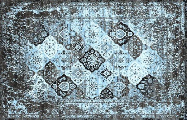 Carpet Bathmat Rug Boho Style Ethnic Design Pattern Distressed Woven — Stock Photo, Image