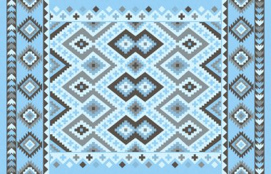 Halı banyosu ve Rug Boho tarzı, dokunmuş doku ve efektli etnik tasarım deseni.