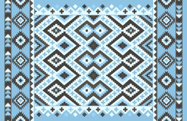 Halı banyosu ve Rug Boho tarzı, dokunmuş doku ve efektli etnik tasarım deseni.