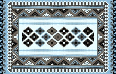 Halı banyosu ve Rug Boho tarzı, dokunmuş doku ve efektli etnik tasarım deseni.