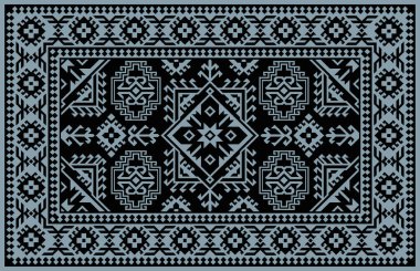 Halı banyosu ve Rug Boho tarzı, dokunmuş doku ve efektli etnik tasarım deseni.