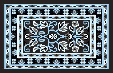 Halı banyosu ve Rug Boho tarzı, dokunmuş doku ve efektli etnik tasarım deseni.