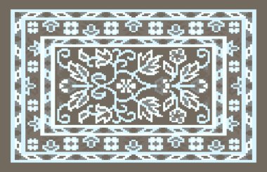 Halı banyosu ve Rug Boho tarzı, dokunmuş doku ve efektli etnik tasarım deseni.