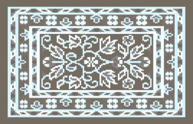 Halı banyosu ve Rug Boho tarzı, dokunmuş doku ve efektli etnik tasarım deseni.