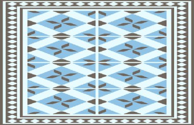 Halı banyosu ve Rug Boho tarzı, dokunmuş doku ve efektli etnik tasarım deseni.