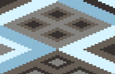 Halı banyosu ve Rug Boho tarzı, dokunmuş doku ve efektli etnik tasarım deseni.