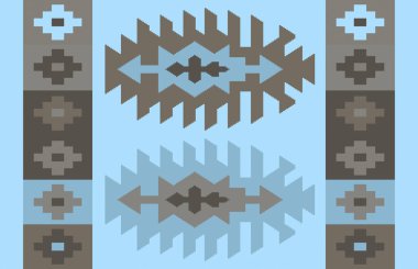 Halı banyosu ve Rug Boho tarzı, dokunmuş doku ve efektli etnik tasarım deseni.