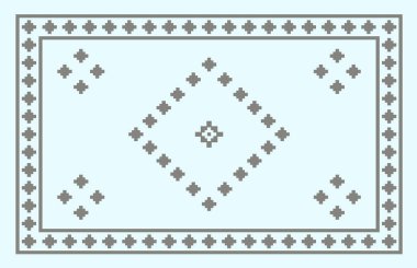 Halı banyosu ve Rug Boho tarzı, dokunmuş doku ve efektli etnik tasarım deseni.