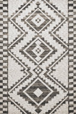 Halı banyosu ve Rug Boho tarzı, dokunmuş doku ve efektli etnik tasarım deseni.