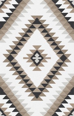 Halı banyosu ve Rug Boho tarzı, dokunmuş doku ve efektli etnik tasarım deseni.