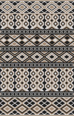 Halı banyosu ve Rug Boho tarzı, dokunmuş doku ve efektli etnik tasarım deseni.