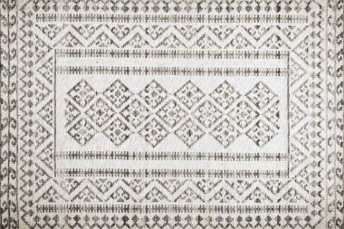 Halı banyosu ve Rug Boho tarzı, dokunmuş doku ve efektli etnik tasarım deseni.