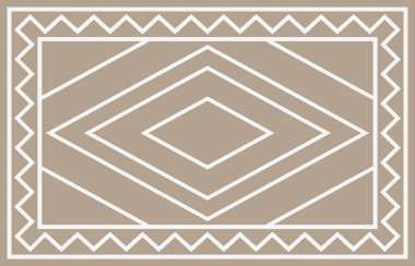 Halı banyosu ve Rug Boho tarzı, dokunmuş doku ve efektli etnik tasarım deseni.