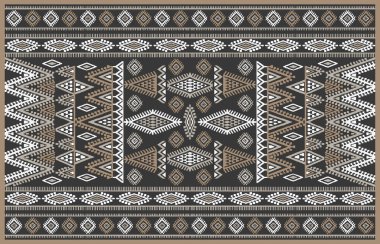 Halı banyosu ve Rug Boho tarzı, dokunmuş doku ve efektli etnik tasarım deseni.