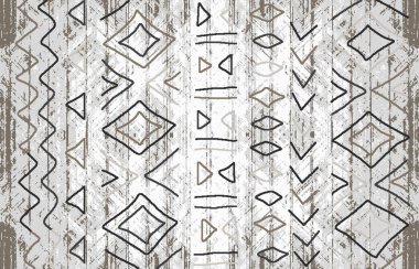 Halı banyosu ve Rug Boho tarzı, dokunmuş doku ve efektli etnik tasarım deseni.