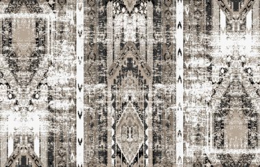 Halı banyosu ve Rug Boho tarzı, dokunmuş doku ve efektli etnik tasarım deseni.