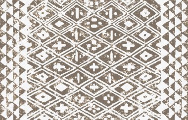 Halı banyosu ve Rug Boho tarzı, dokunmuş doku ve efektli etnik tasarım deseni.