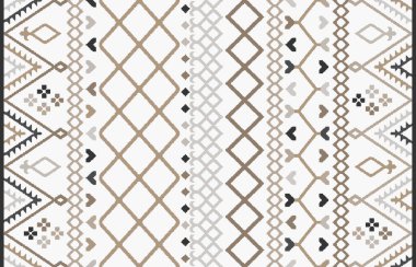 Halı banyosu ve Rug Boho tarzı, dokunmuş doku ve efektli etnik tasarım deseni.