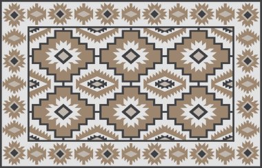 Halı banyosu ve Rug Boho tarzı, dokunmuş doku ve efektli etnik tasarım deseni.