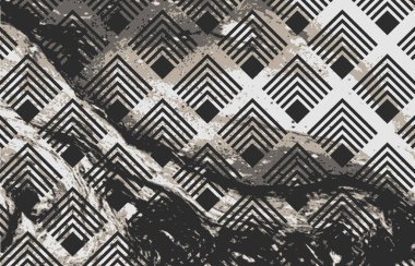 Halı banyosu ve Rug Boho tarzı, dokunmuş doku ve efektli etnik tasarım deseni.