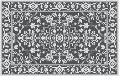 Halı banyosu ve Rug Boho tarzı, dokunmuş doku ve efektli etnik tasarım deseni.