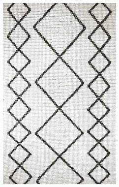 Halı banyosu ve Rug Boho tarzı, dokunmuş doku ve efektli etnik tasarım deseni.