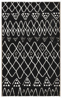 Halı banyosu ve Rug Boho tarzı, dokunmuş doku ve efektli etnik tasarım deseni.