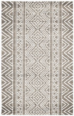 Halı banyosu ve Rug Boho tarzı, dokunmuş doku ve efektli etnik tasarım deseni.