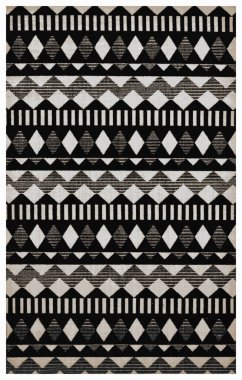 Halı banyosu ve Rug Boho tarzı, dokunmuş doku ve efektli etnik tasarım deseni.