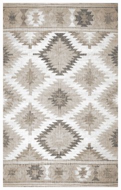 Halı banyosu ve Rug Boho tarzı, dokunmuş doku ve efektli etnik tasarım deseni.