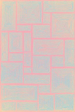 Halı banyosu ve Rug Boho tarzı, dokunmuş doku ve efektli etnik tasarım deseni.