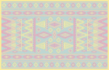 Halı banyosu ve Rug Boho tarzı, dokunmuş doku ve efektli etnik tasarım deseni.