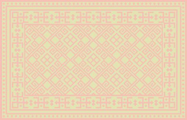 Halı banyosu ve Rug Boho tarzı, dokunmuş doku ve efektli etnik tasarım deseni.